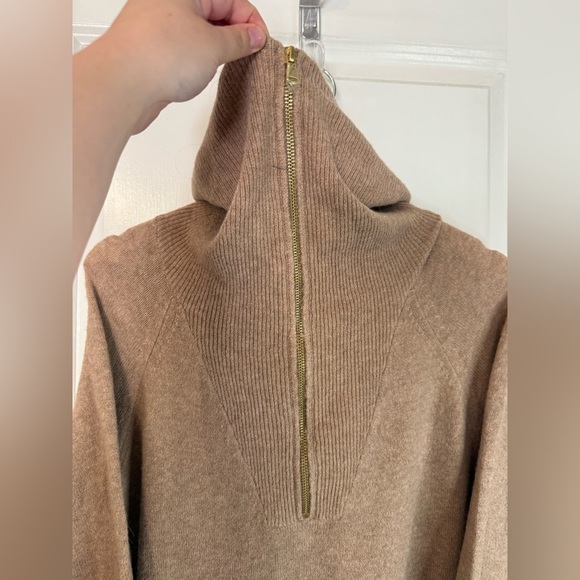 NWT J. Crew Women’s Heather Mushroom Tan Half-Zip Sweater Dress - Size XXL - Picture 3 of 9